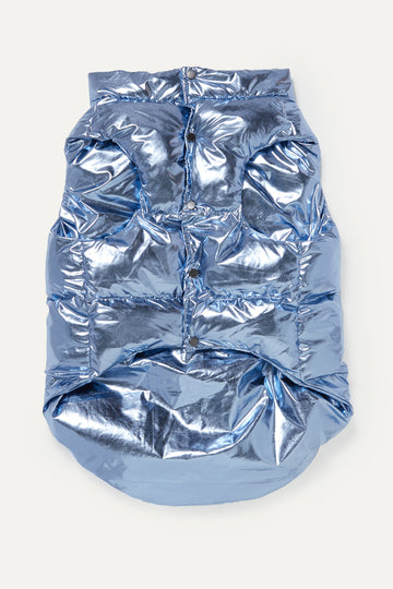 MAXBONE Arabella Blue Metallic Puffer Jacket