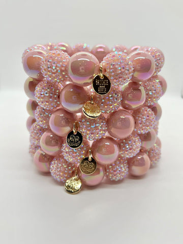 Glamorous Shimmery Taffy Bead Dog Necklace - Jewellery