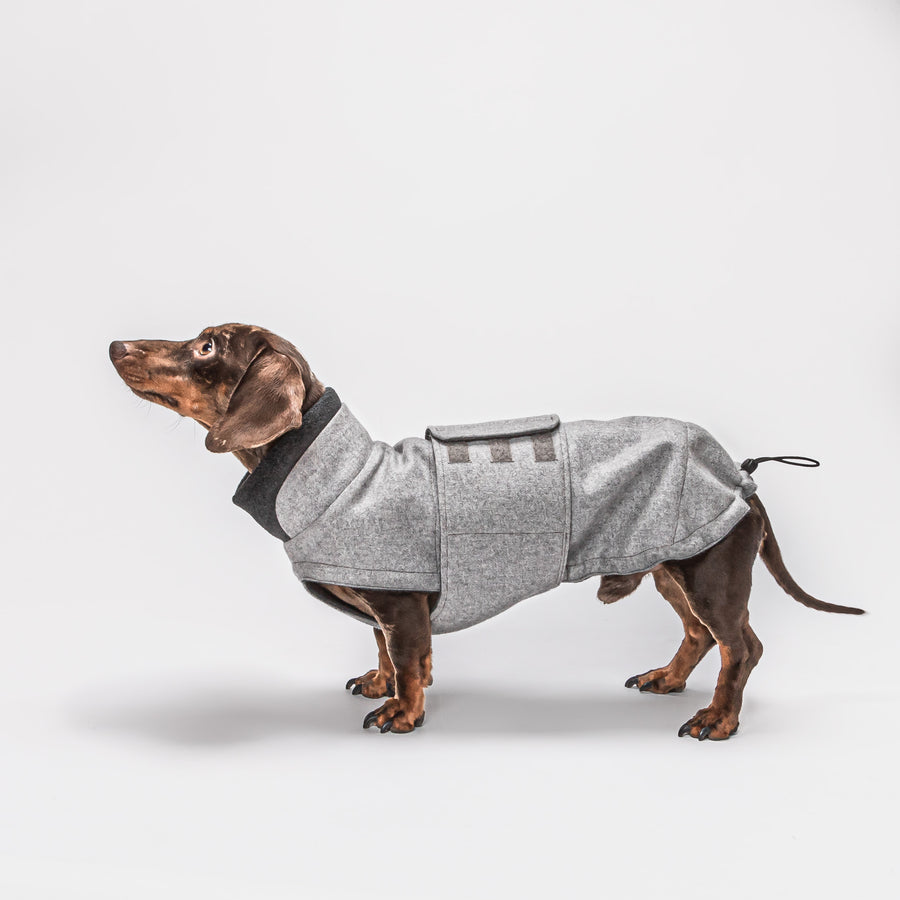 Dog Coat Cloud7 Brooklyn DACHSHUND Flannel Grey