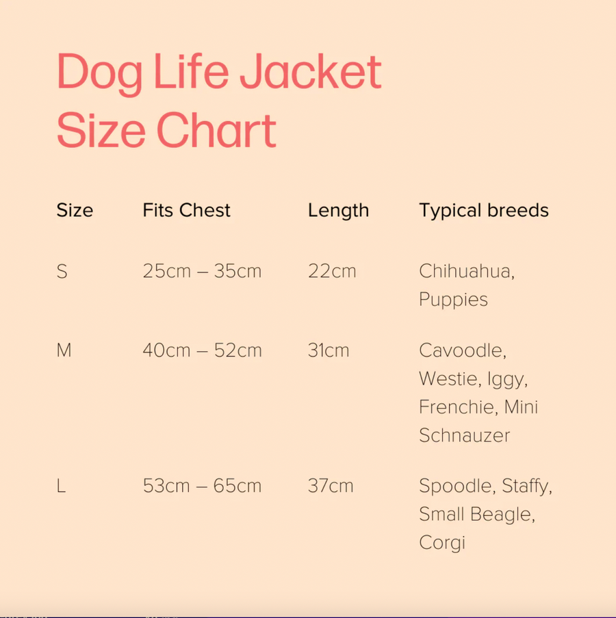 SANDY SNOOTS LIFE JACKET IN PINK, LAVENDER OR BLUE - MADE IN AUSTRALIA